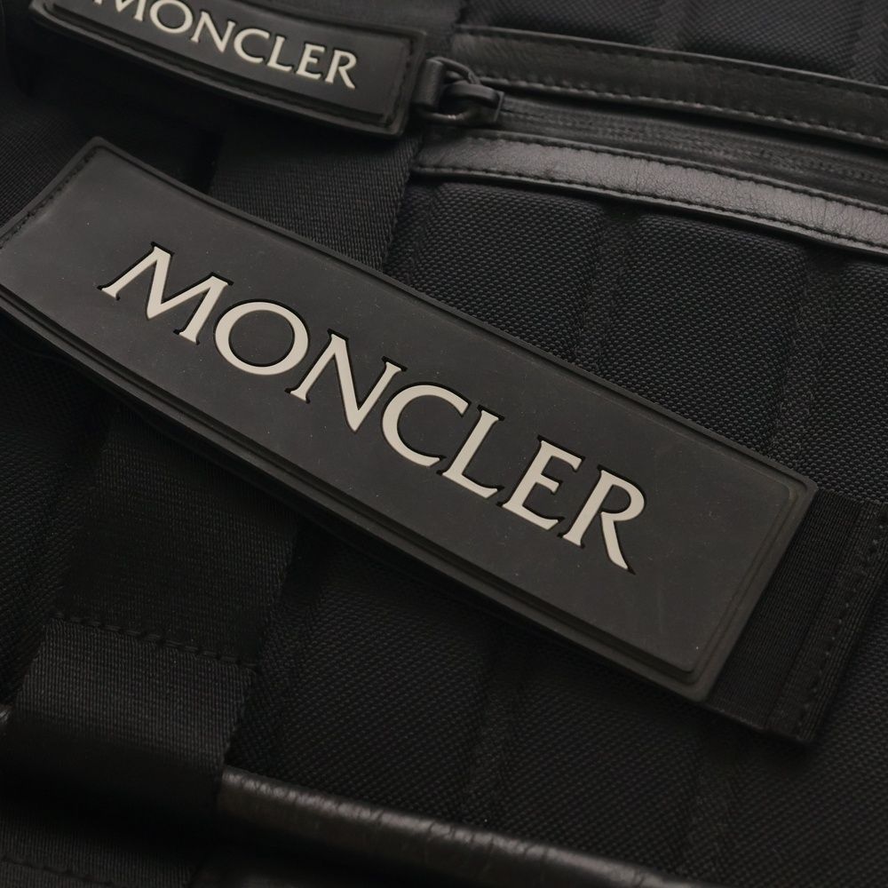 Moncler Backpack Leather Ruba Logo Black