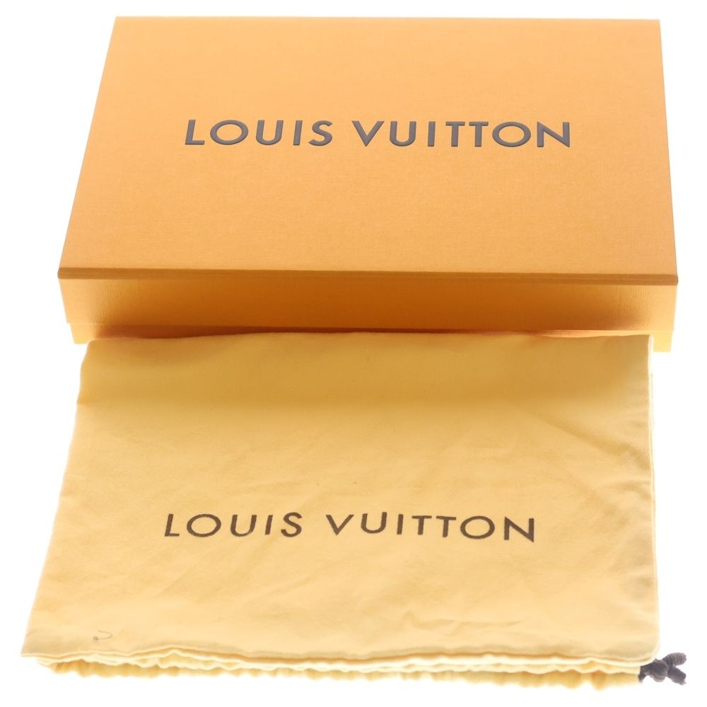 Louis Vuitton Embroidery Logo Wool Knit Shawl Scarf Navy