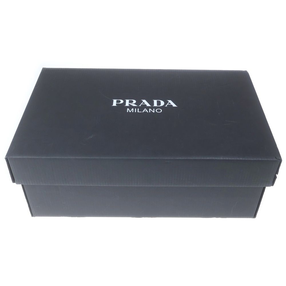 Prada Triangle Logo Leather Low Cut Sneakers White