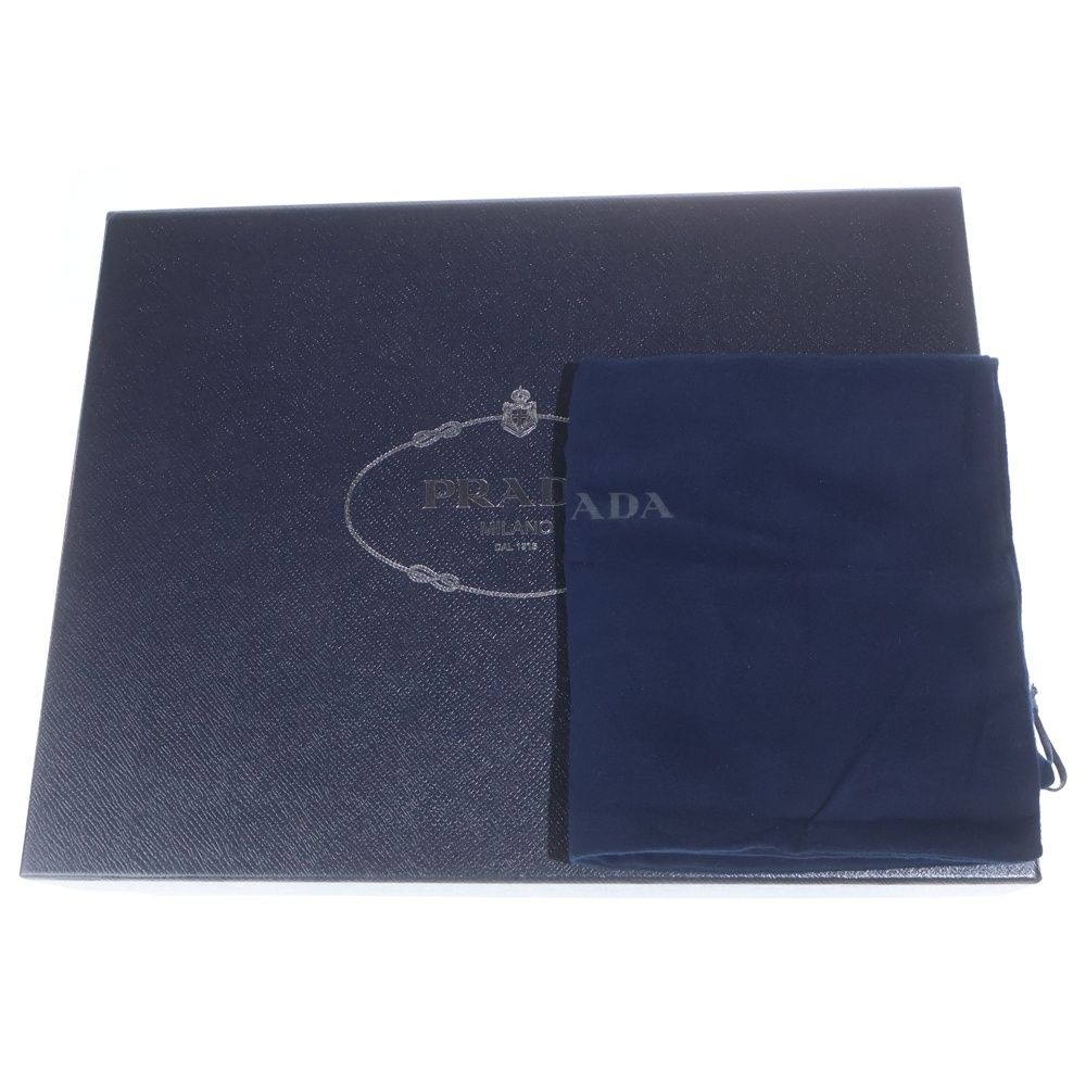 Prada Triangle Plate Logo Brushed Leather Loafers Black