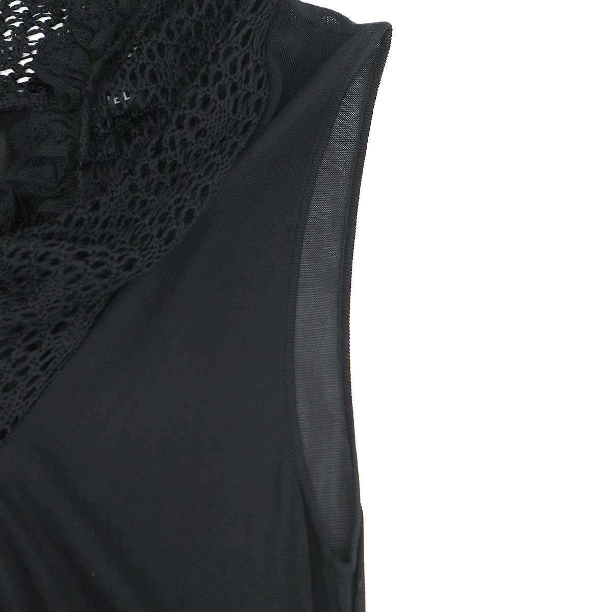 Chanel No-sleeve-Calf-s Dress Black 38