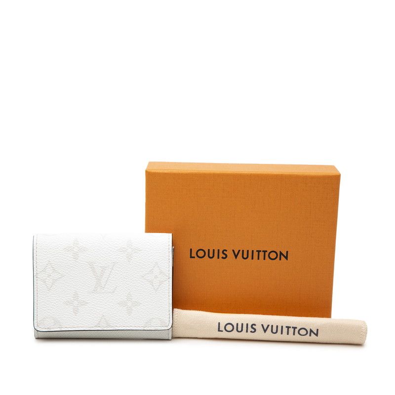 Louis Vuitton Taigarama Business Card Holder Case White Leather