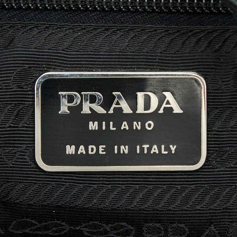 Prada Tote Black Leather Plastic
