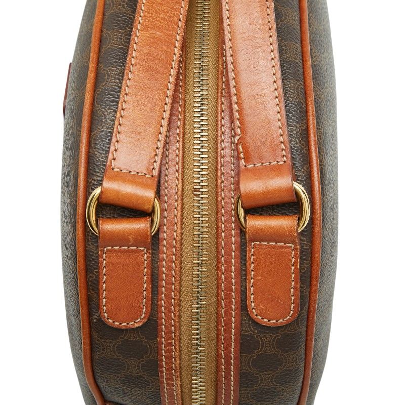 Celine Macadam Handbag Brown Leather