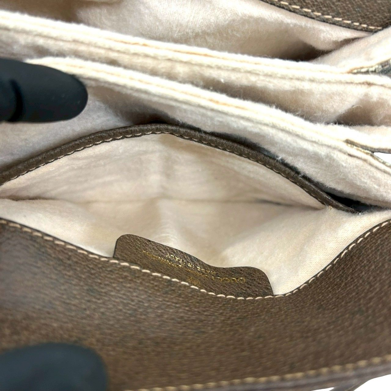 Gucci Vintage Sherry Line GG Logo Leather Mini Shoulder Bag Brown