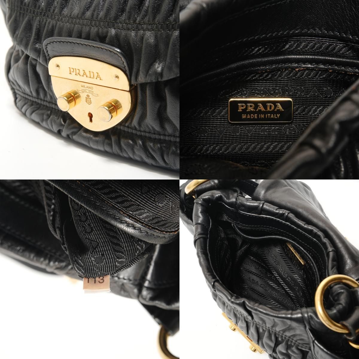 Prada Handbag Leather Black