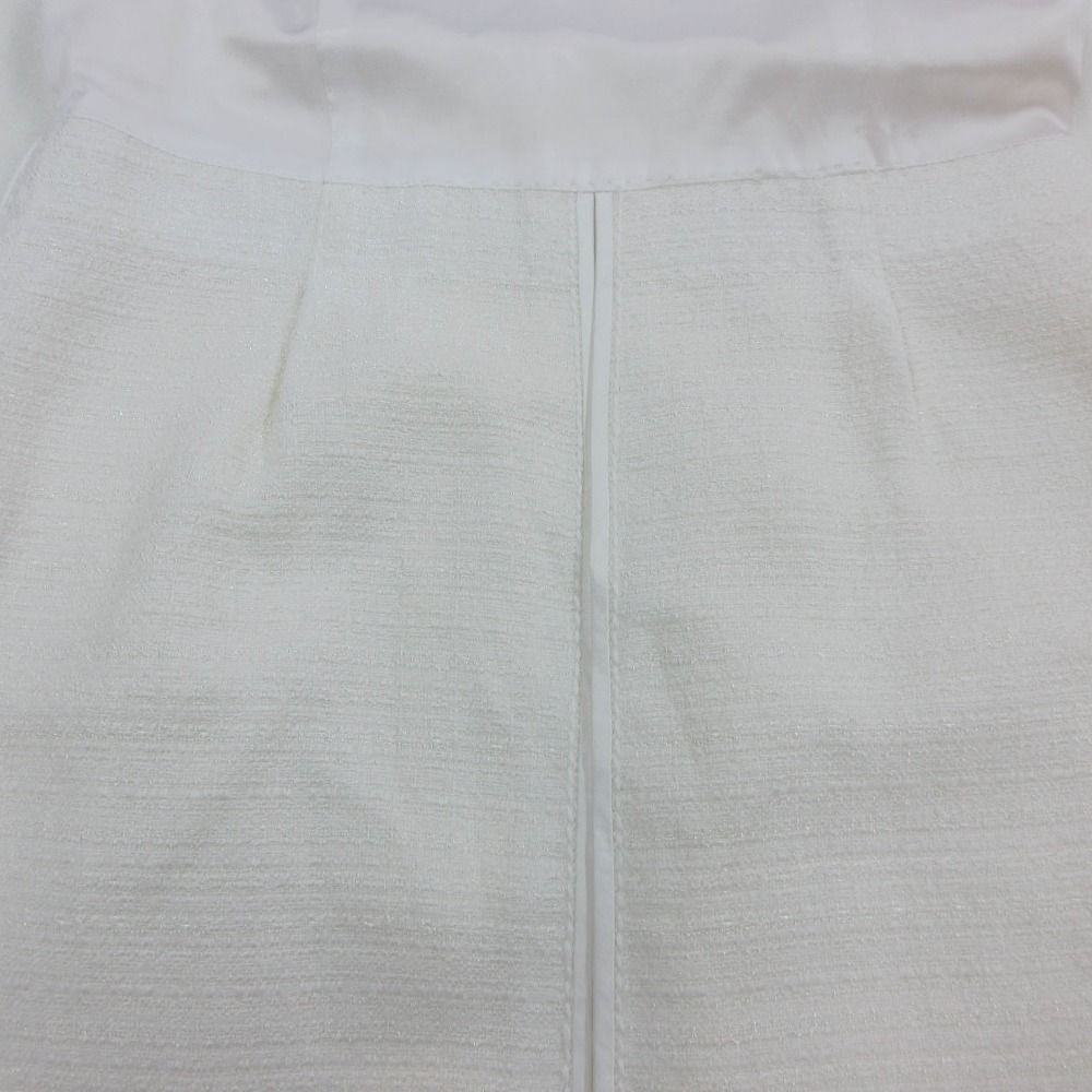 Louis Vuitton Dress Tweed Sleeveless Knee Length White