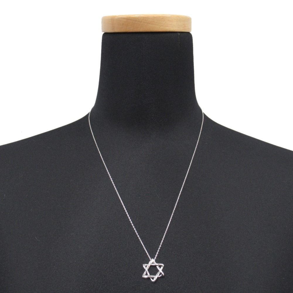 Tiffany & Co Polished Star of David Hexagram Necklace 50 cm Silver