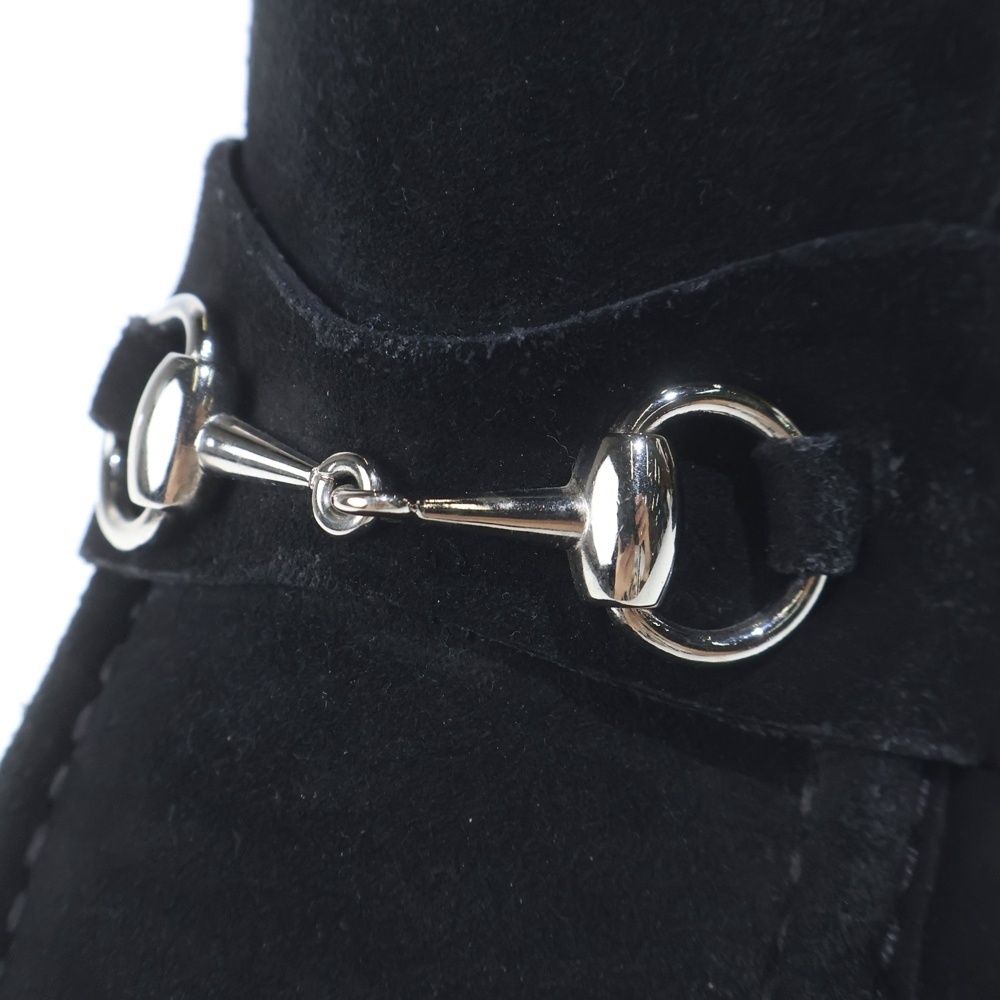 Gucci Suede Leather Horsebit Lace Up Chukka Boots Black