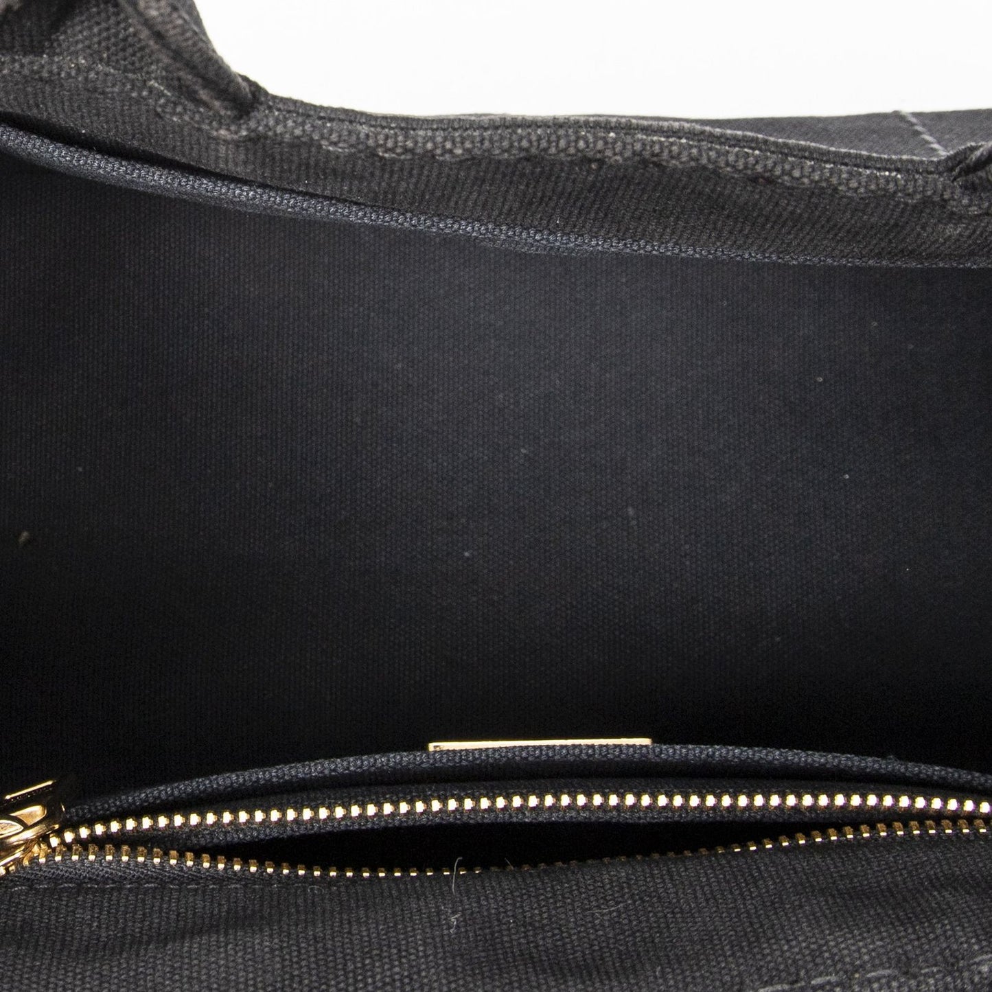Prada Canapa Small Tote Black Canvas