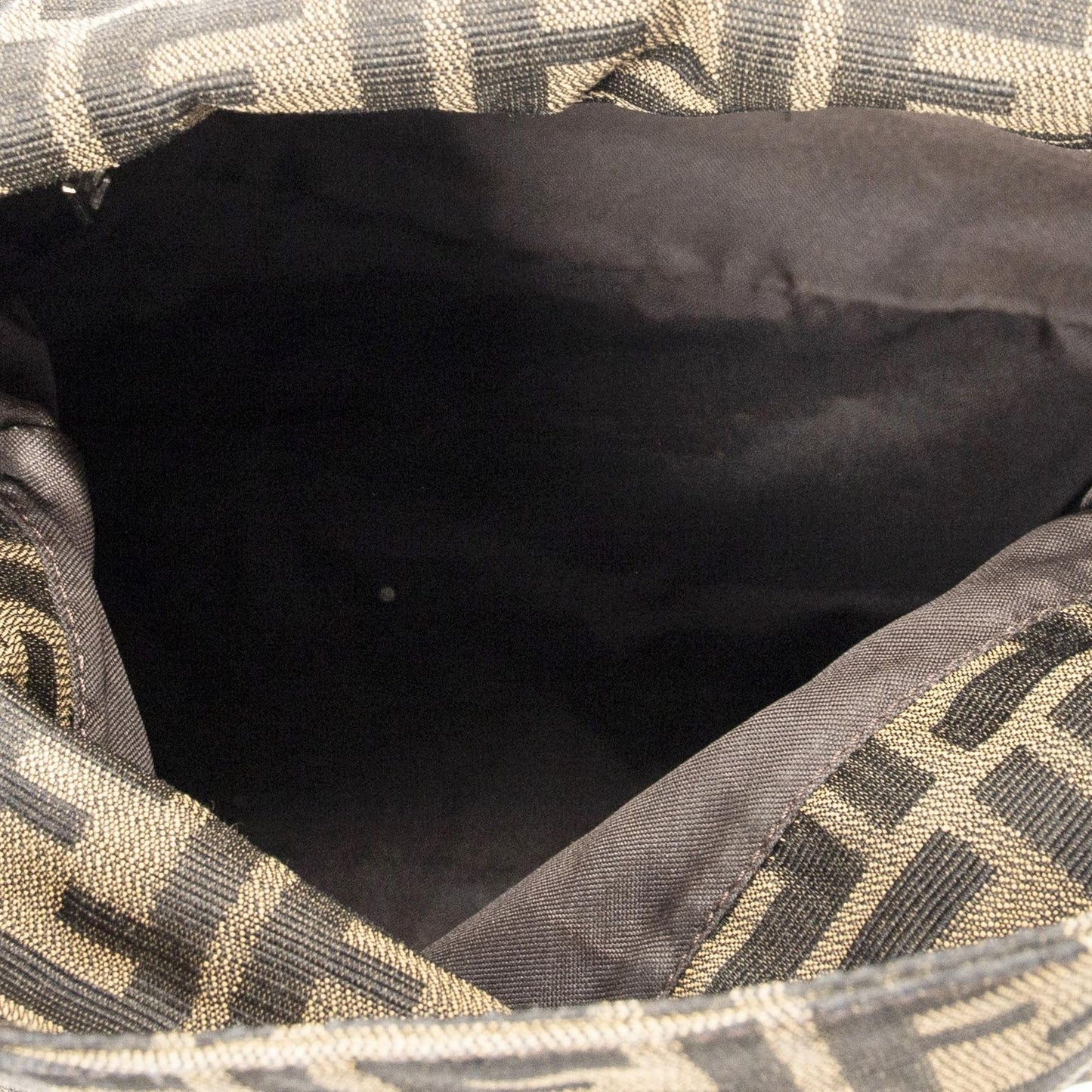 Fendi Small Fold Over Baguette Brown Zucca Canvas