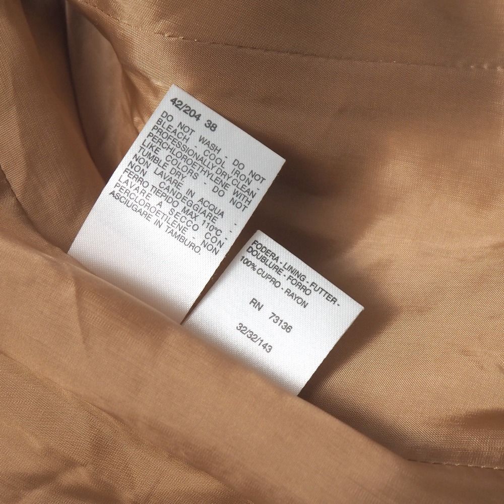 Max Mara Tailored Jacket 38 All Camel Blue Leather White Tag