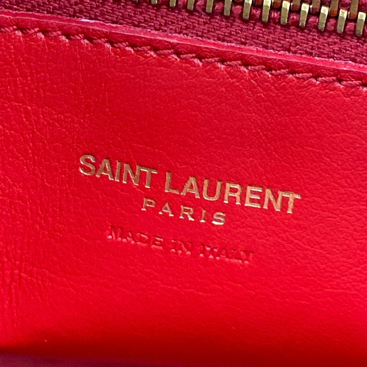 Saint Laurent Paris Handbag Cabas Monogram Red Leather