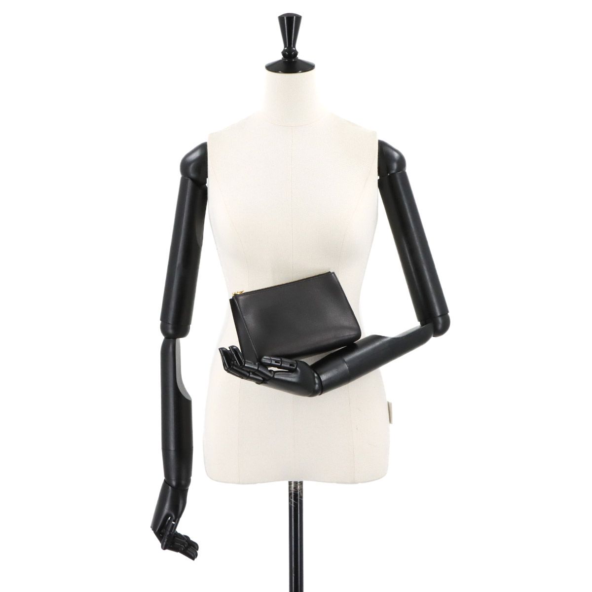 Hermes Zip and Go PM Pouch Evercolor Black Chaine D'ancre Gold