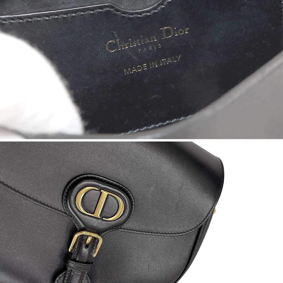 Dior Bobbi Shoulder Bag Leather Black Gold