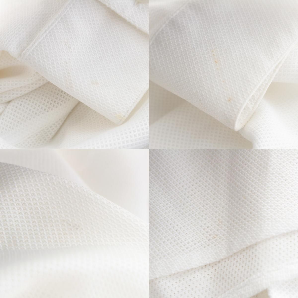 Versace Gianni Cotton Mesh Shell Button Long Sleeve Shirt Top White