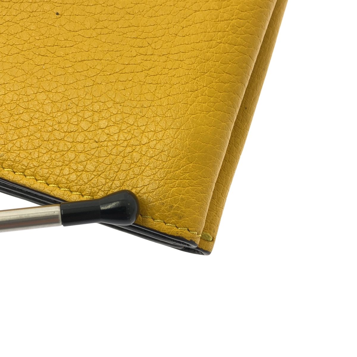 Fendi Selleria Leather Trifold Compact Wallet Yellow