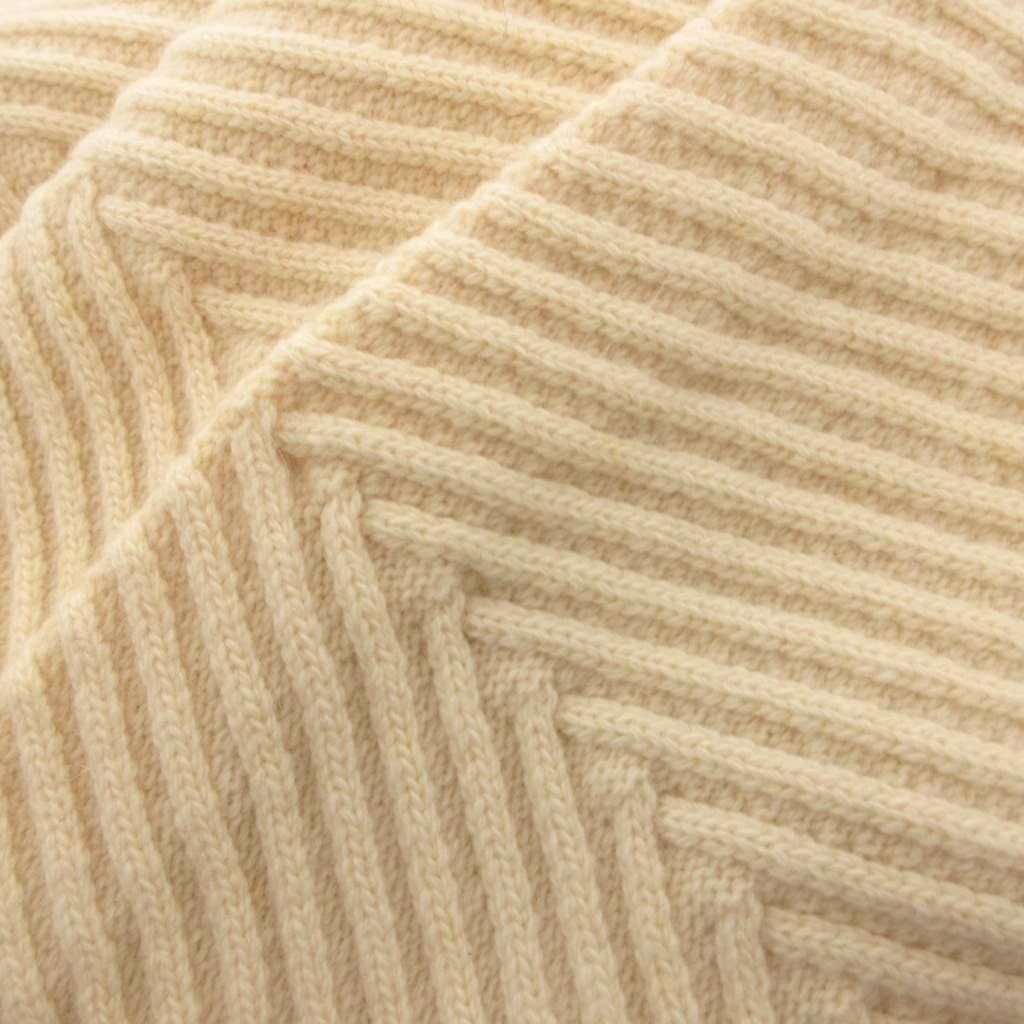 Louis Vuitton Scarf Shawl Fringe Knit Wool Cashmere Blend White Sweater