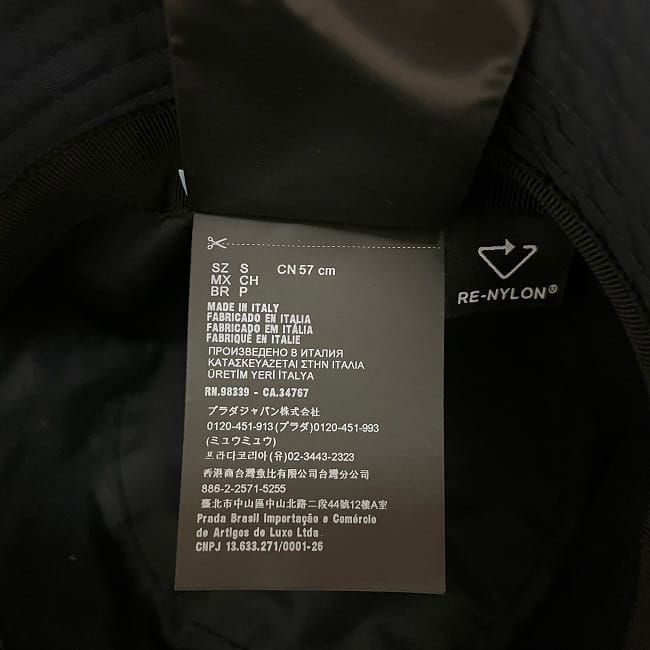 Prada Hat Bucket Hat Navy Tessuto