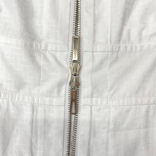 Hermes Zip Dress White Cleaned 34 Cotton