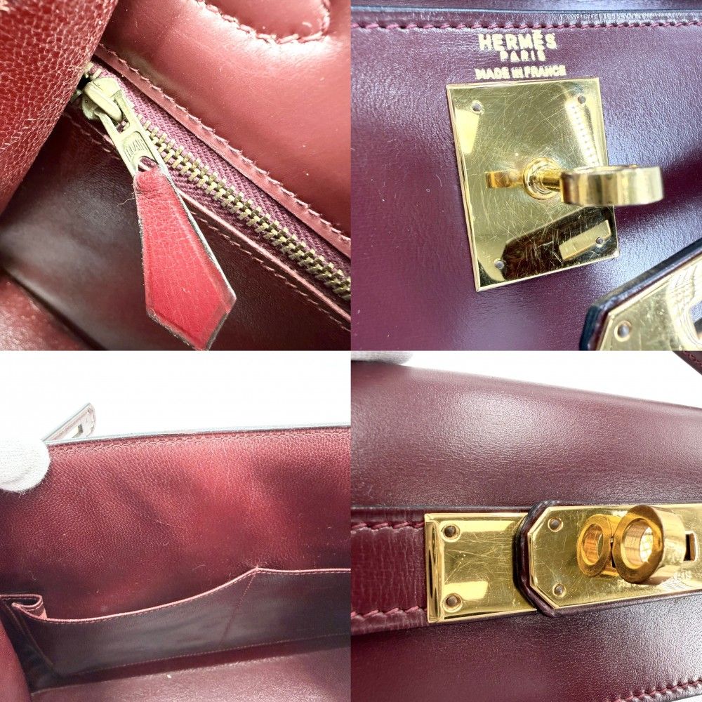 Hermes Handbag Kelly 28 Sellier Bordeaux Gold — view 9
