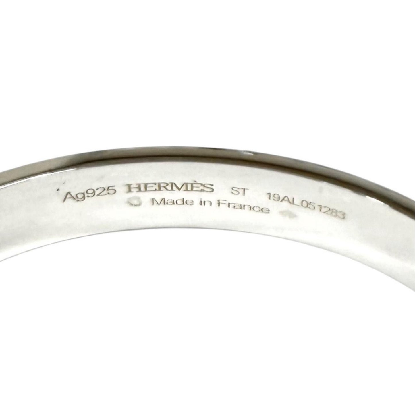 Hermes Collier de Chien Bracelet ST Bangle Silver