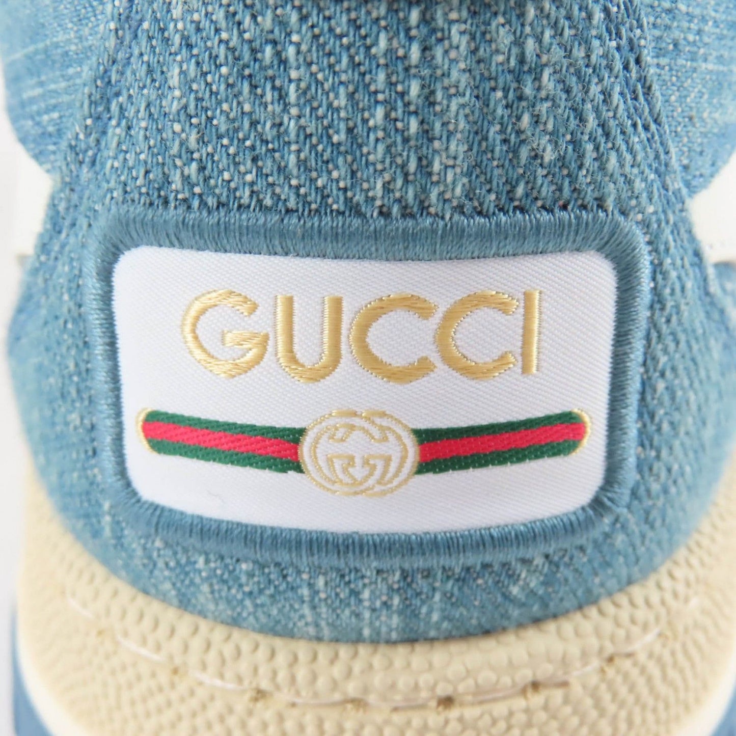 Gucci Reweb Leather GG Denim Low Cut Sneakers Indigo Blue White