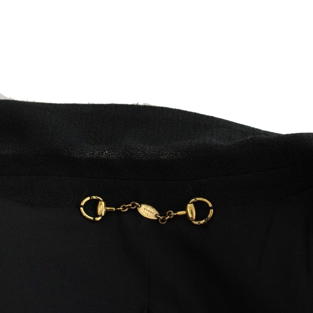Gucci Suit Set Top and Bottom Tailored Jacket Tight Skirt Knee Length 36 Black