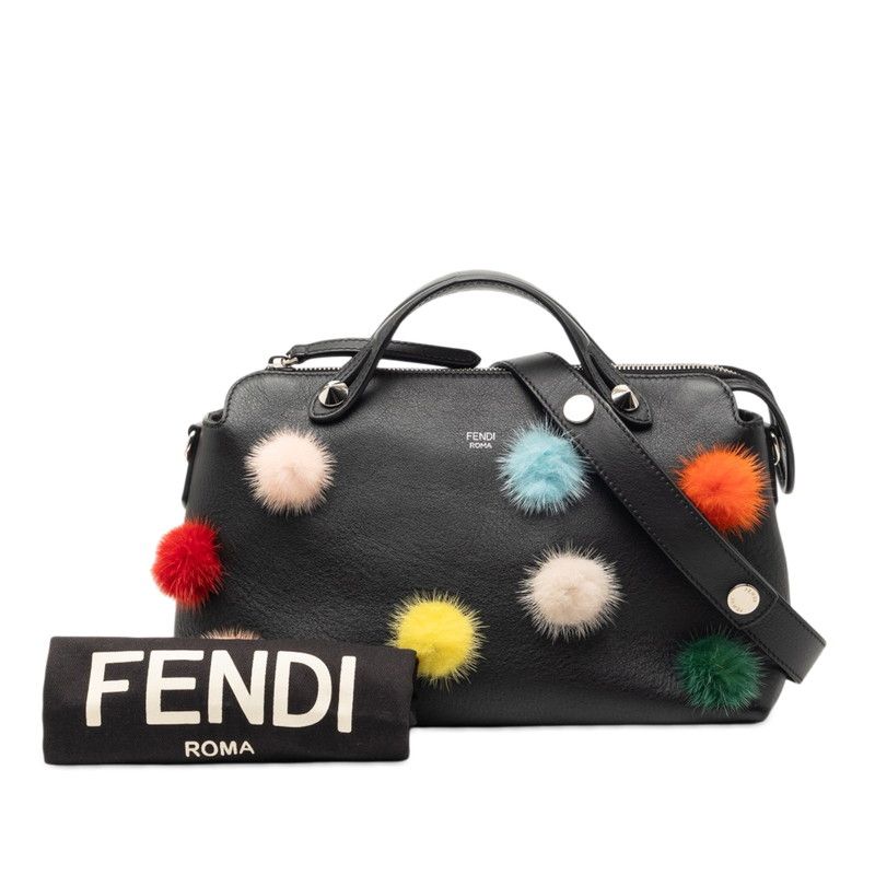 Fendi by the Way 2-Way Shoulder Bag Black Multicolor Leather