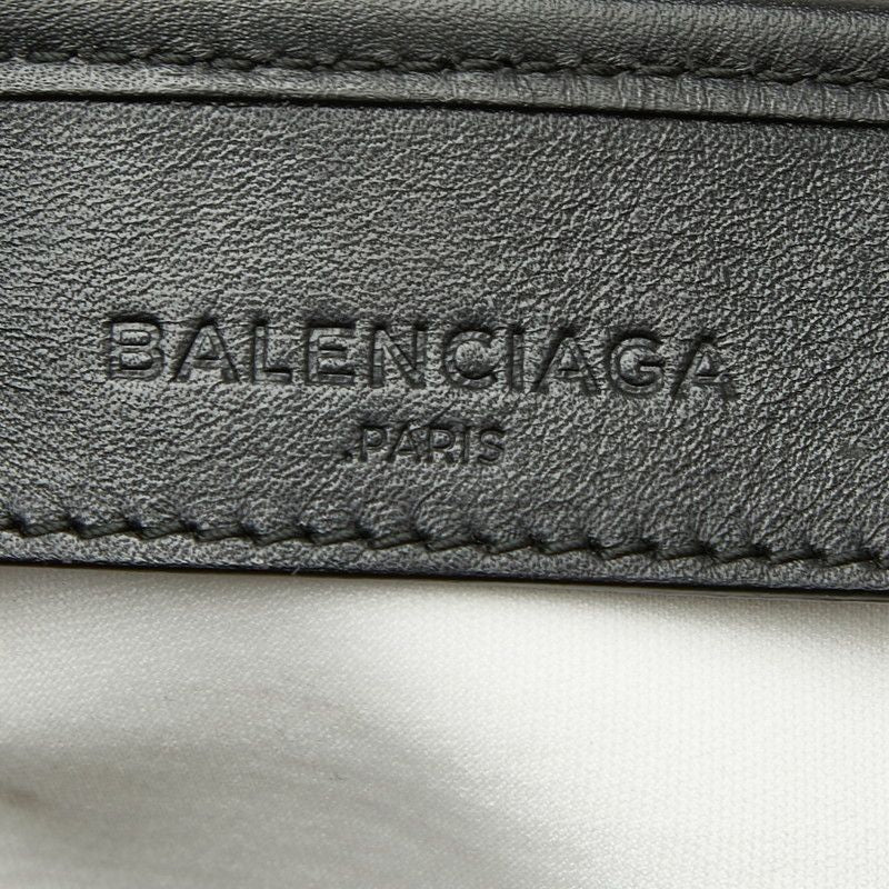 Balenciaga Navy Cabas M Tote White Black Canvas Leather