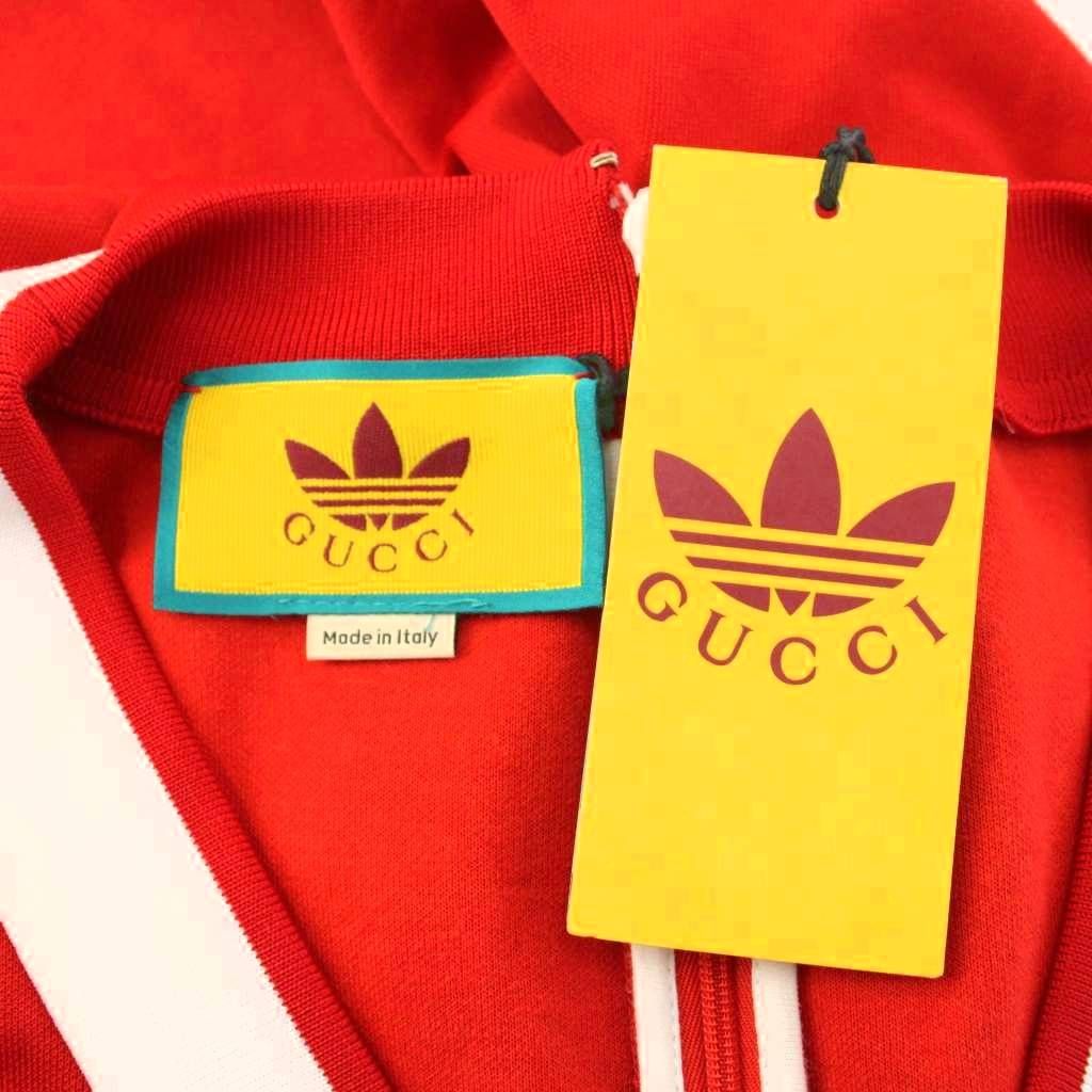 Gucci Adidas Originals V-neck Cotton Jersey Dress Long Sleeve S Red — view 6