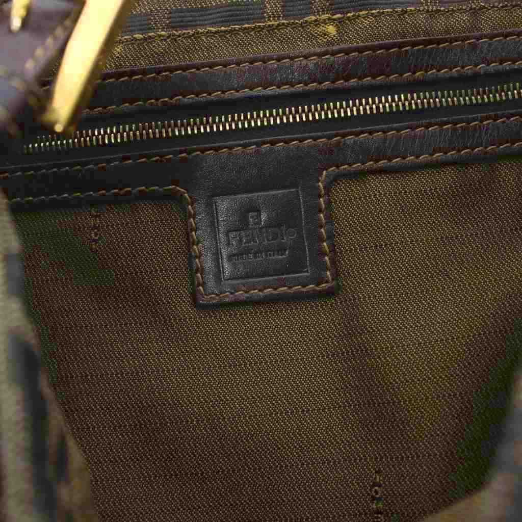 Fendi Zucca Pattern Mamma Bucket Handbag Brown an OH — view 8