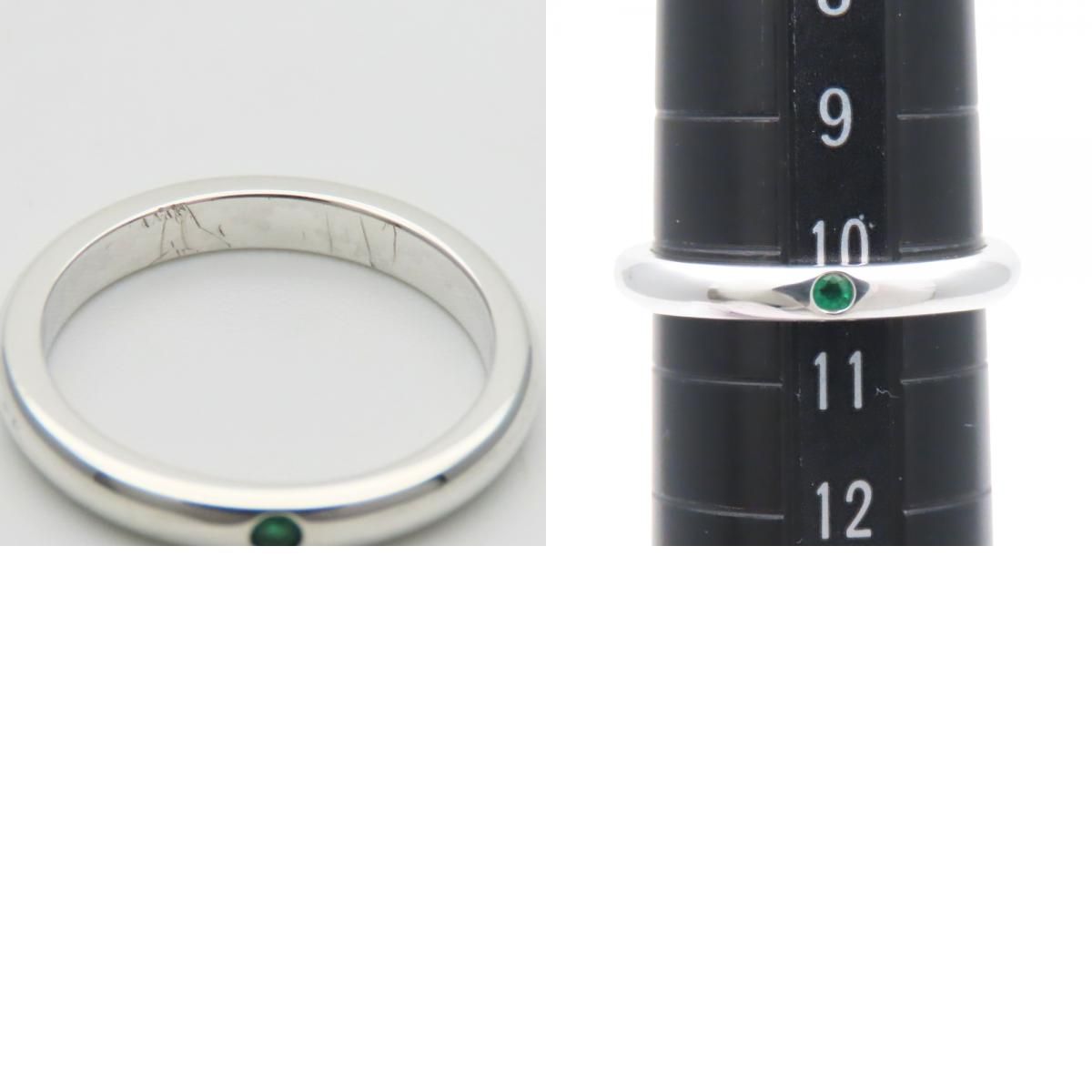 Tiffany & Co Ring Stacking Band 925 Sterling Silver Emerald Elsa Peretti