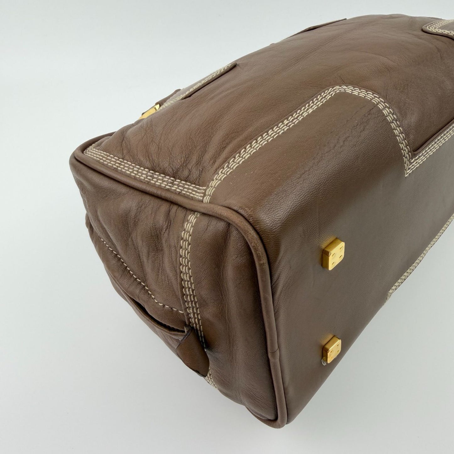 Loewe Anagram Amazona 28 Handbag Brown Leather Vintage
