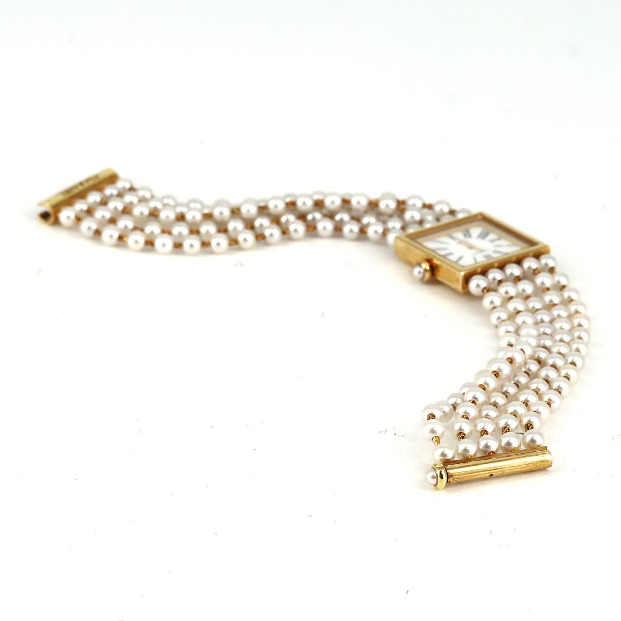 Chanel Mademoiselle Yg Pearl Bracelet L YG Quartz — view 6