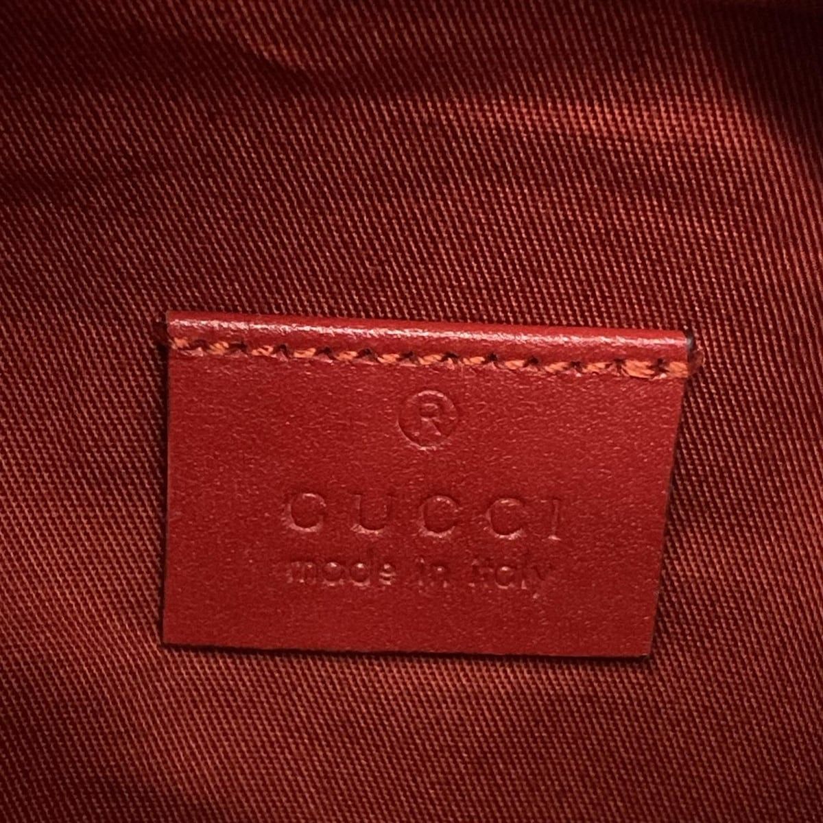 Gucci Waist Pouch Interlocking Children's Red Ivory Navy Leather — view 9