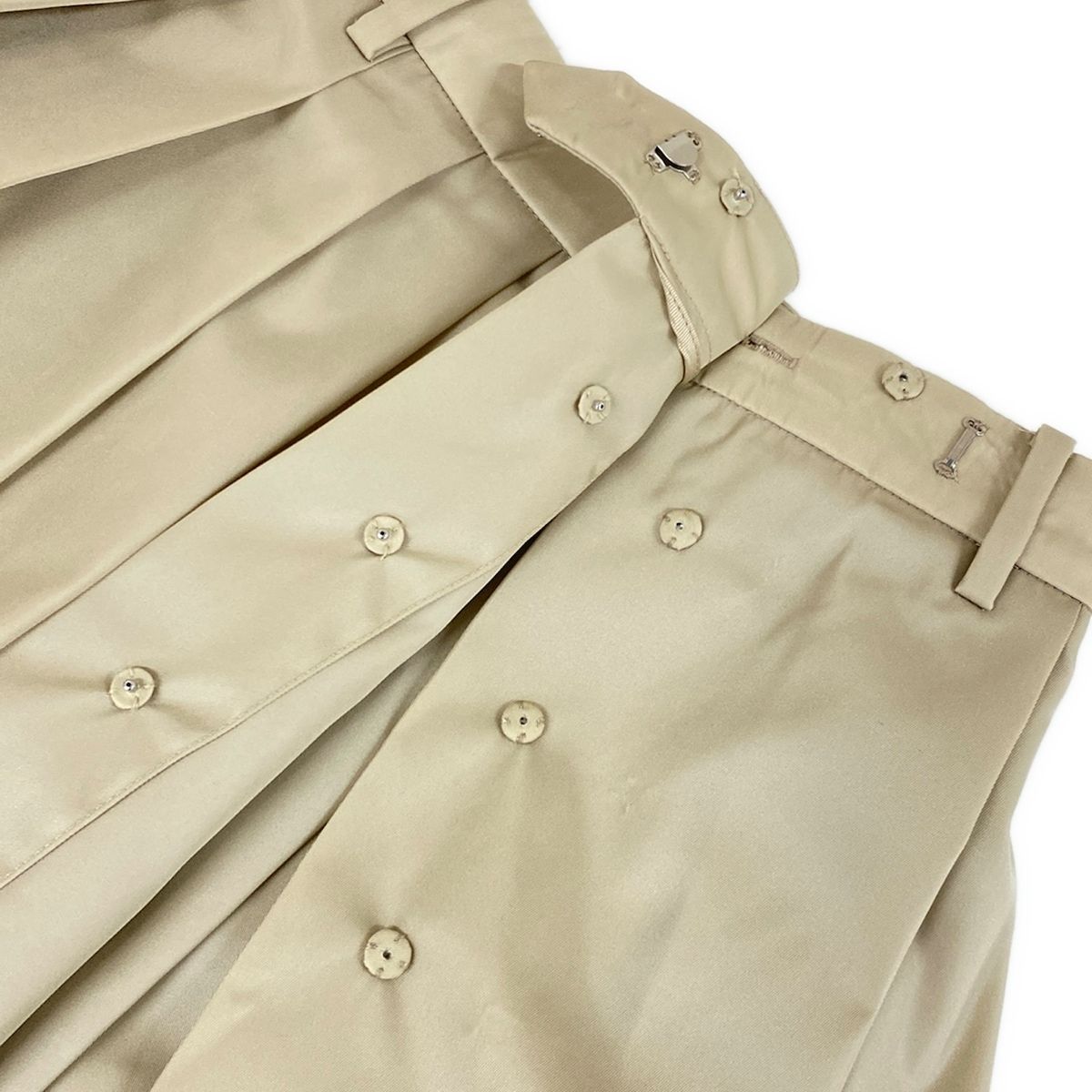 Prada Skirt 36 S Beige Triangle Logo Pleats — view 9