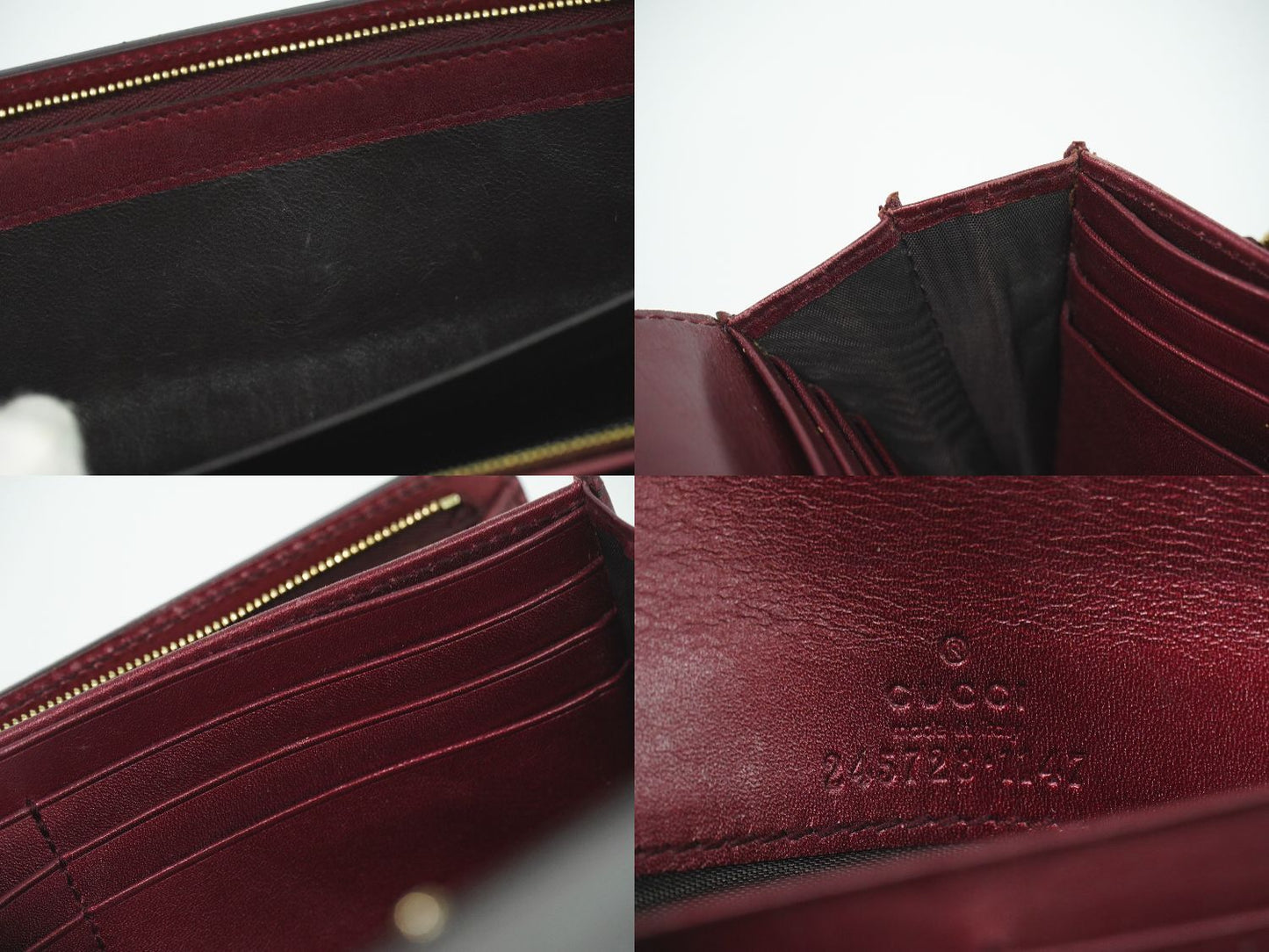 Gucci Brea Heart Guccissima Leather Wallet Metallic Purple — view 9