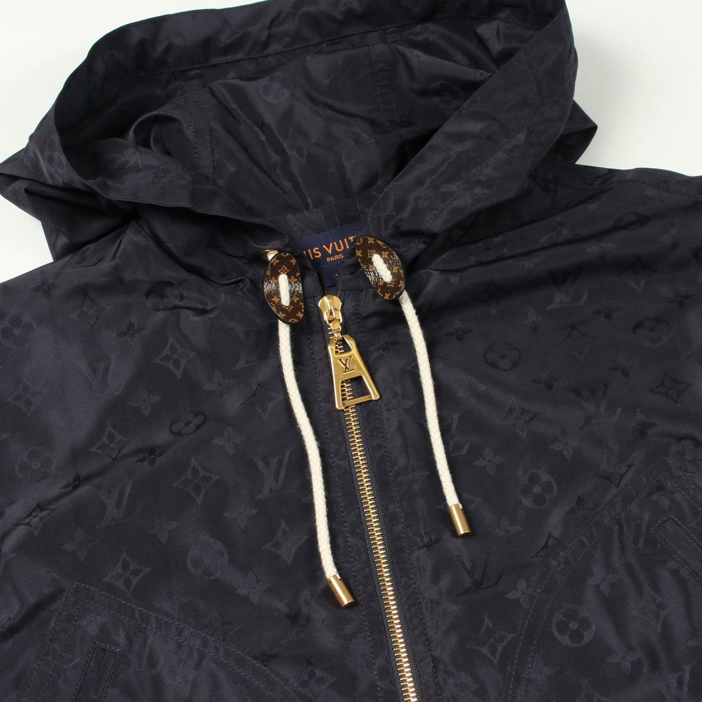 Louis Vuitton Jacket Monogram Hooded Navy Silk — view 6