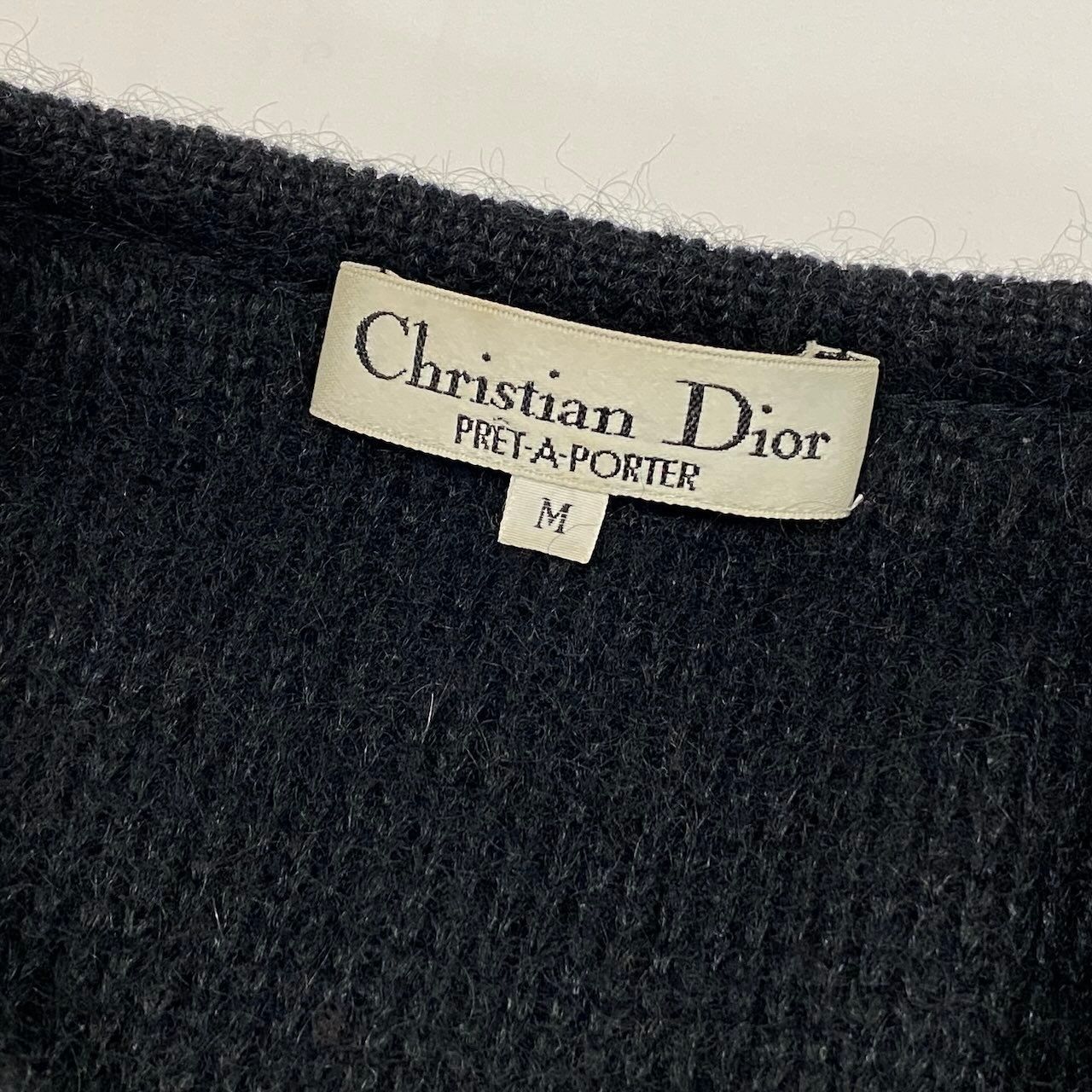 Dior Long Sleeve Knit Cardigan Length All Over Pattern M Gray — view 9