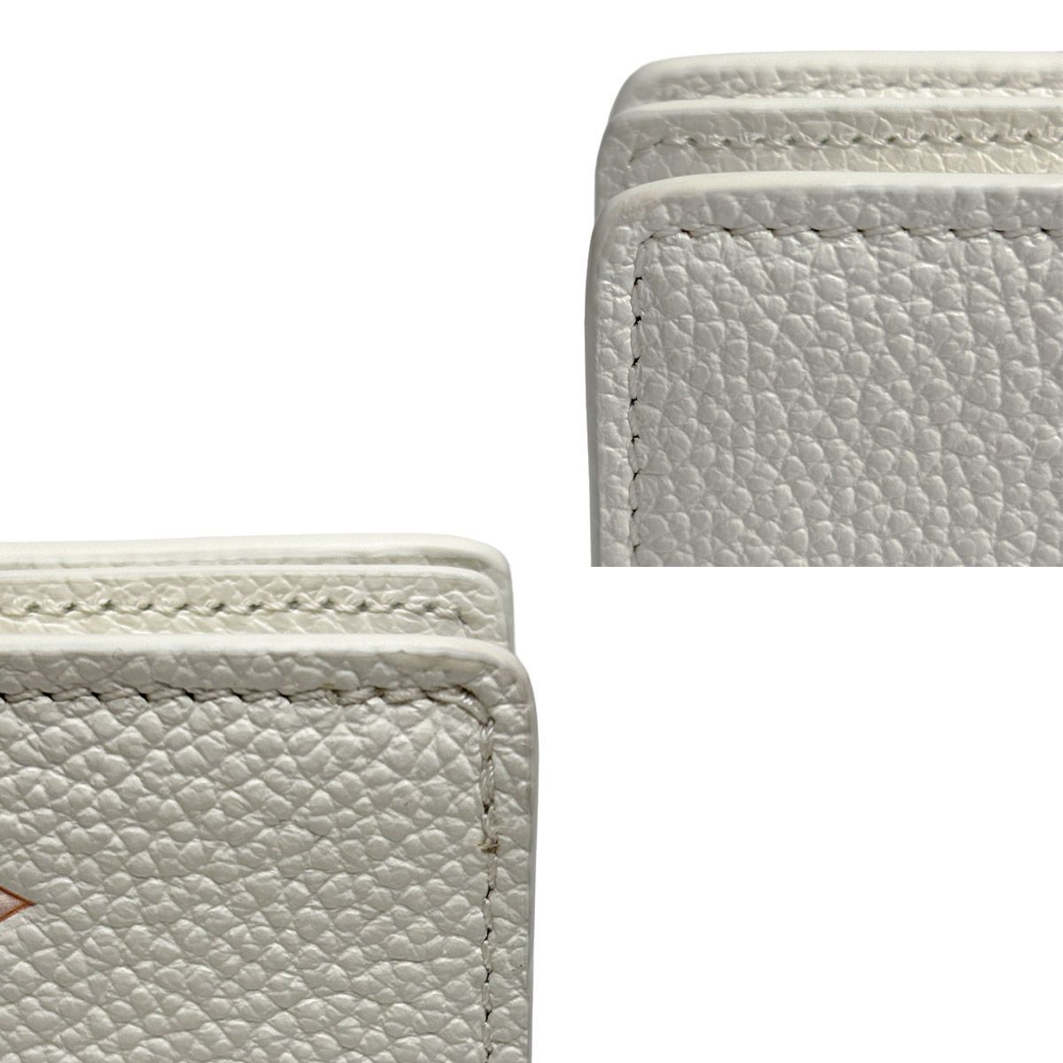 Louis Vuitton Portefeuille Monogram Bifold Wallet Milky White Peach Gold — view 9