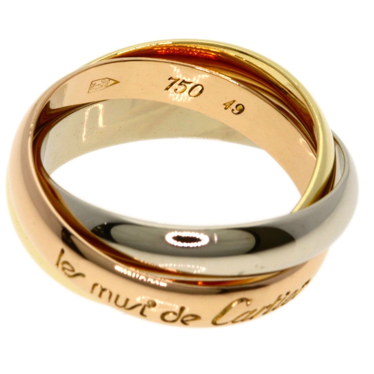 Cartier Trinity 49 Ring 18k Yellow Gold 18k Pink White — view 9