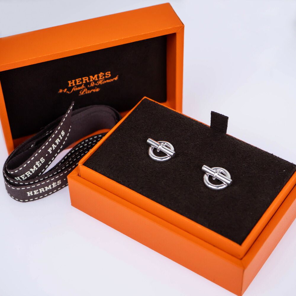 Hermes Earrings Mini Chaine D'ancre Silver — view 9