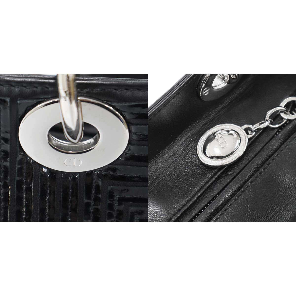 Dior Lady Black Patent Leather Bag — view 9