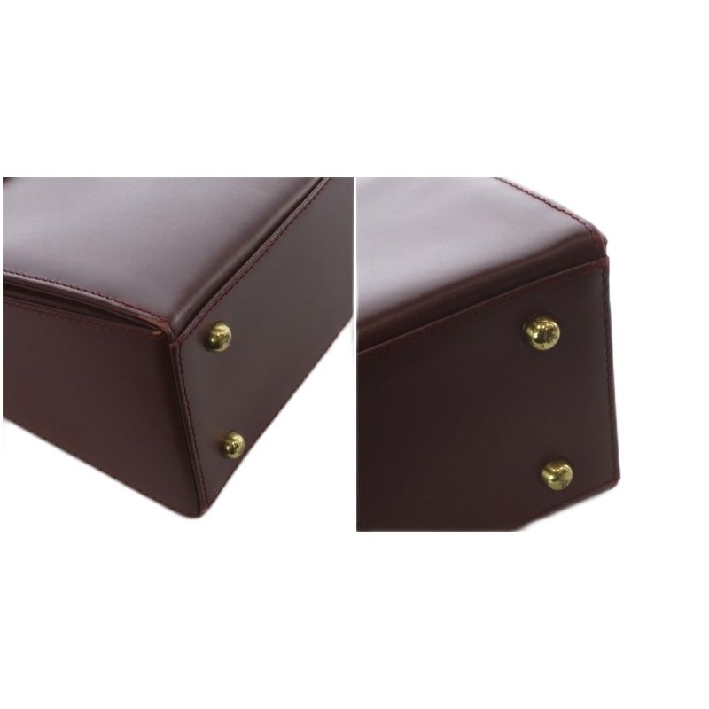 Cartier Must Line Square Bag Handbag One Handle Leather Bordeaux — view 9