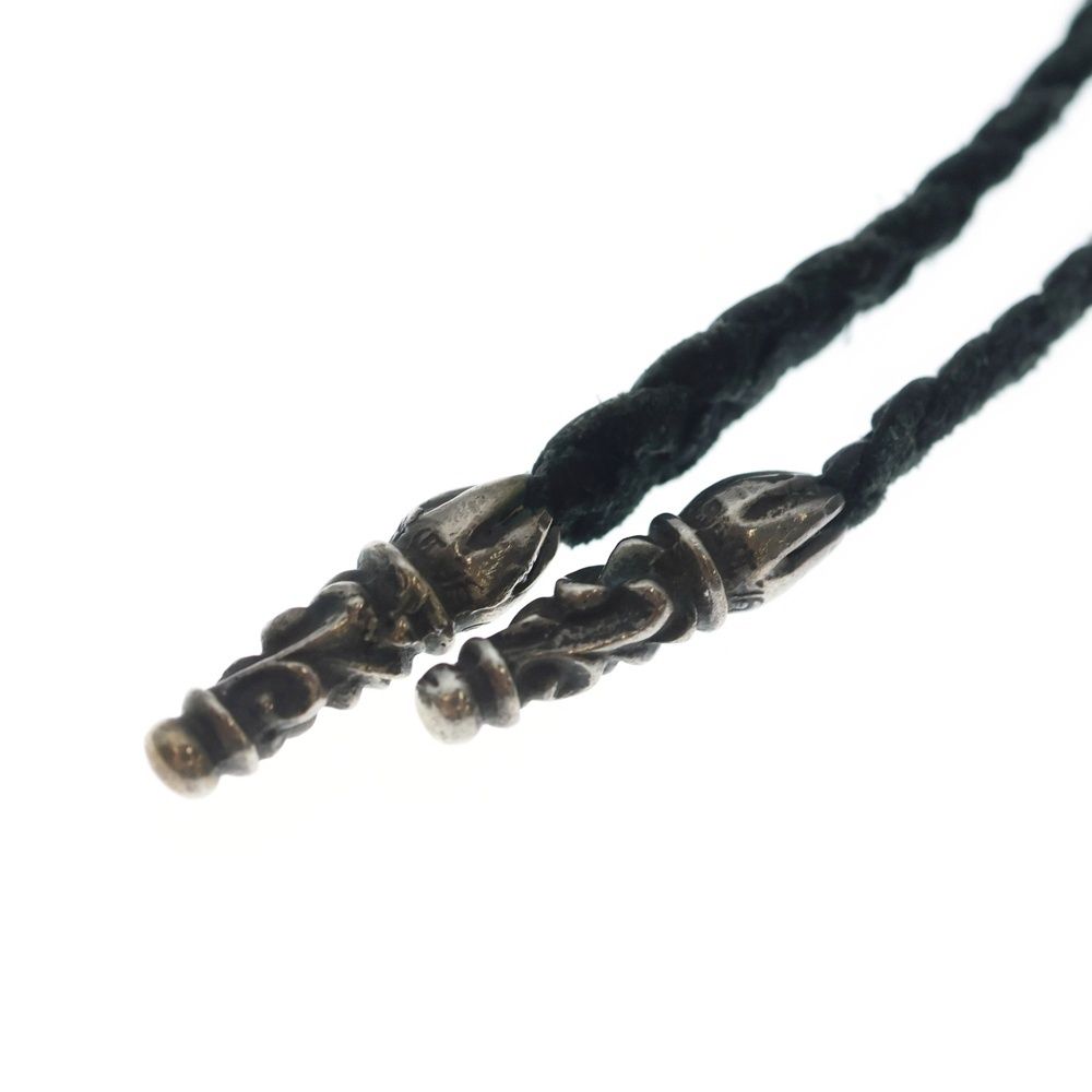 Chrome Hearts Leather Braid Foti Harris Teeter Scroll Blade Necklace Silver — view 6