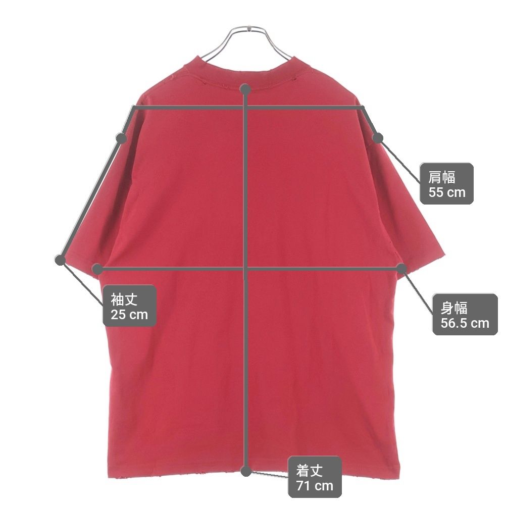 Balenciaga Valentine CD T Shirt Short Sleeve T-Shirt Red — view 9