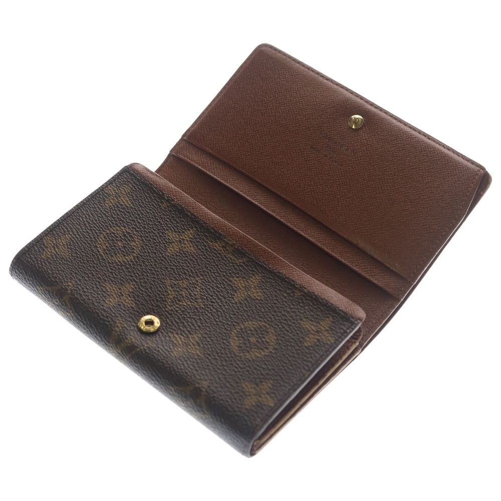 Louis Vuitton Porte Monet Billets Tresor Compact Wallet Bifold Brown — view 6