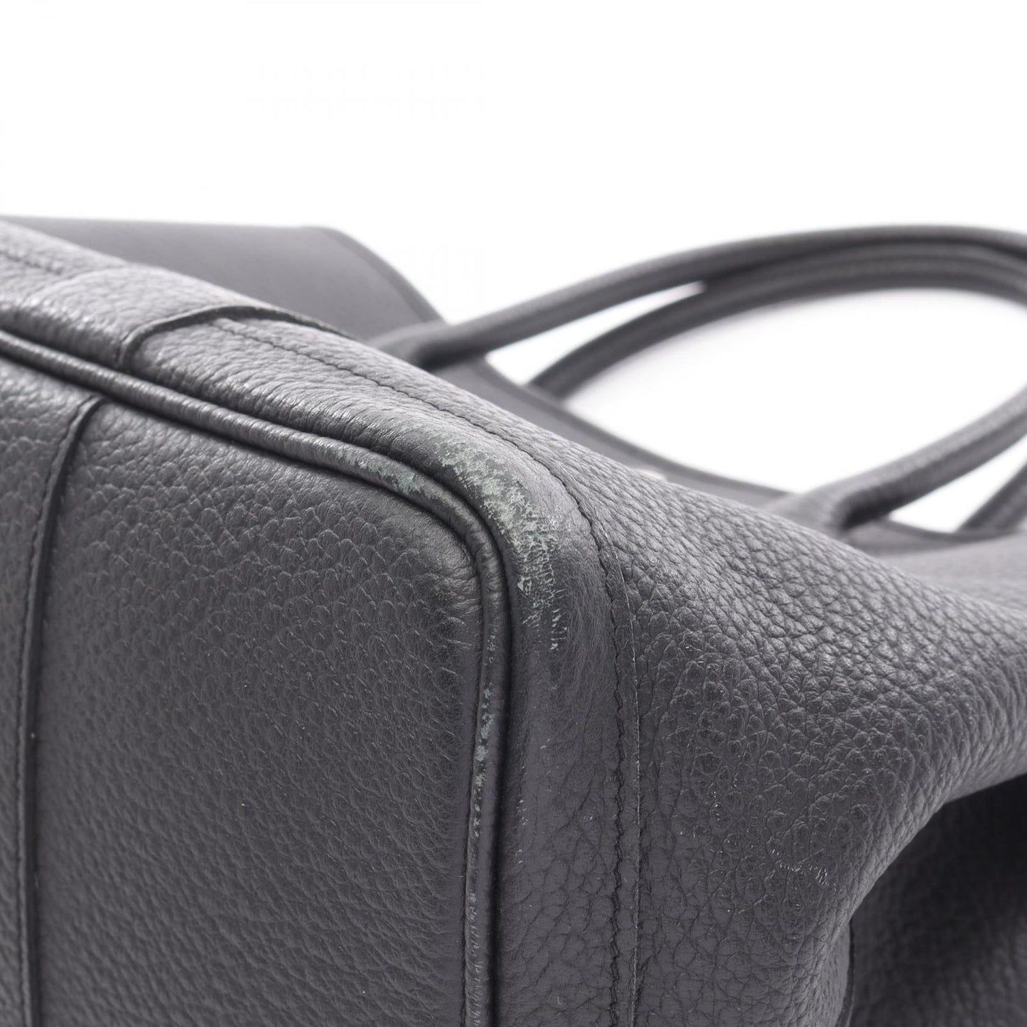 Hermes Tote Garden Party PM Black Leather Calfskin — view 9