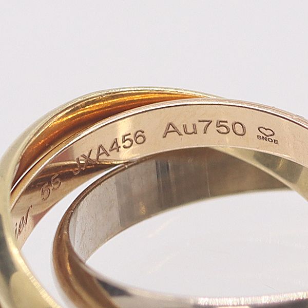 Cartier With Certificate Trinity 18k White Gold Pg Wg 55 Ako Mst Abc Ring — view 4